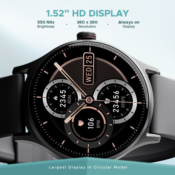 boAt Lunar Vista | Smartwatch with 1.52" (3.86cm) Vivid Round Display, BT Calling,  100+ Sports Modes, AI Voice Assistant