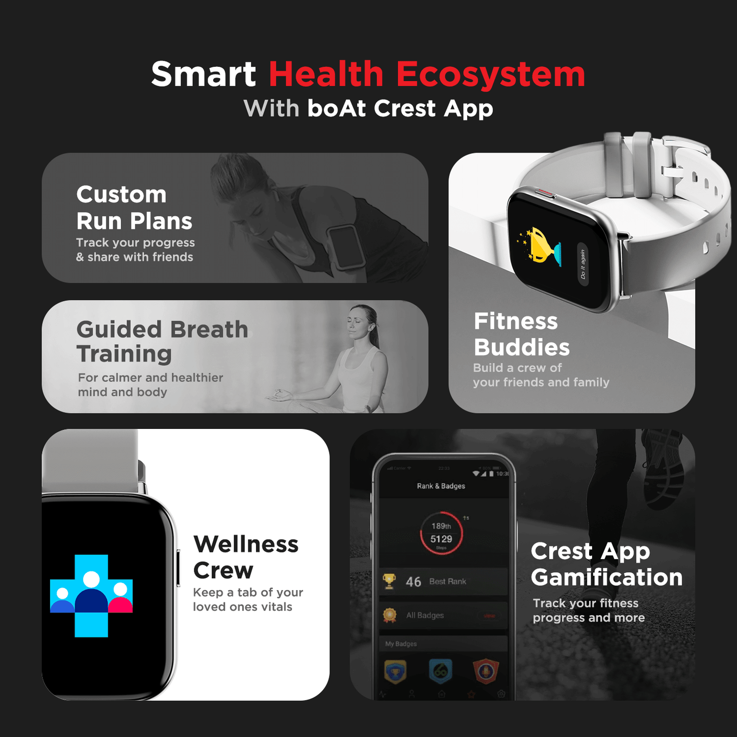 boAt Matrix | 1.65" (4.18 cm) colour AMOLED Display, Fitness Tracking, 100+ Cloud Watch Faces