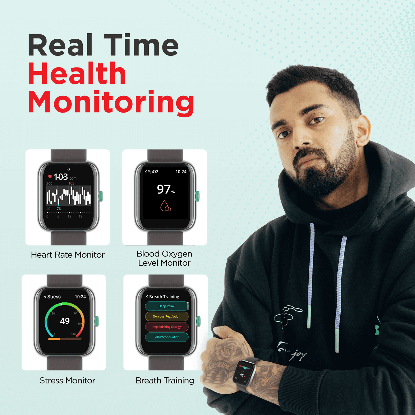 boAt Mystiq | Smartwatch with 1.57" (3.98cm) HD Display, Multiple Sports Modes, Real Time Health Monitoring