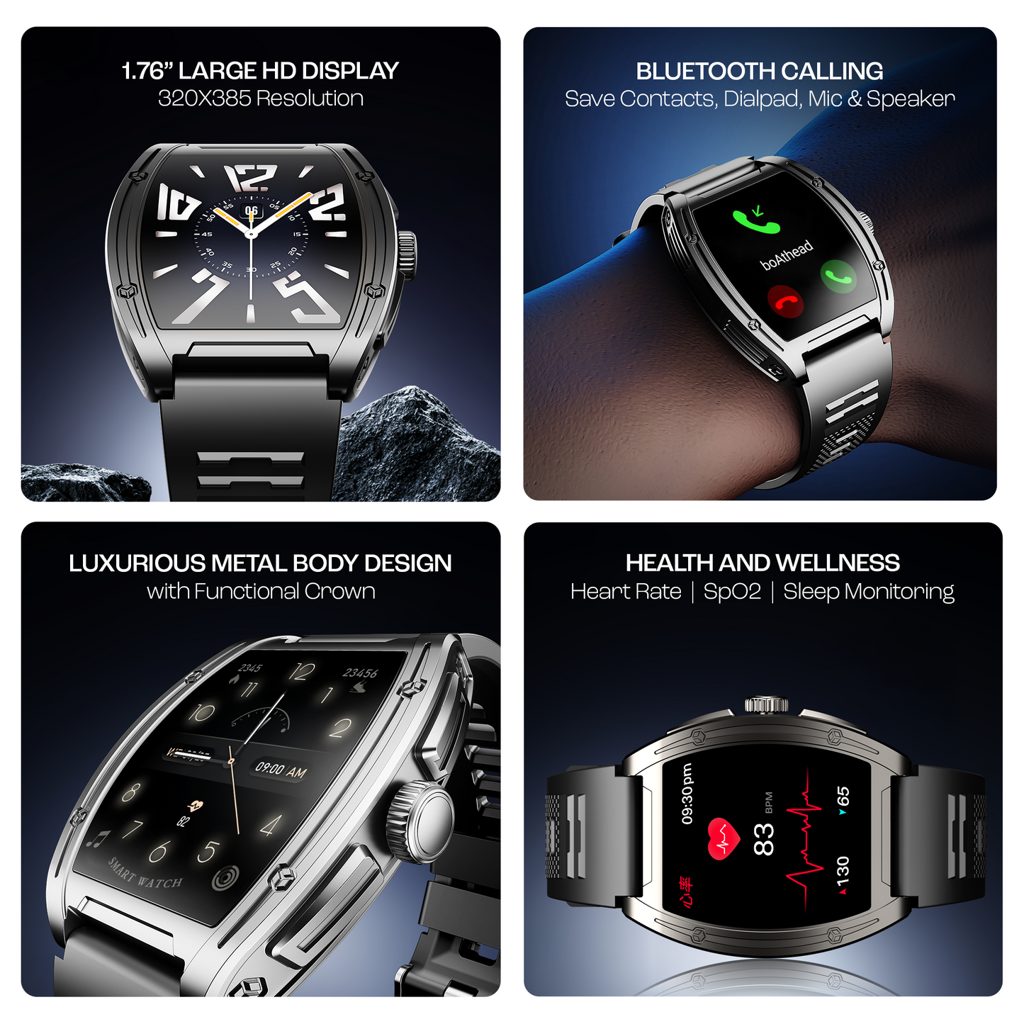 boAt Enigma Ascend | Smartwatch with 1.75" HD Display, Functional Crown, Luxurious Metal Body, 100+ Sports Modes