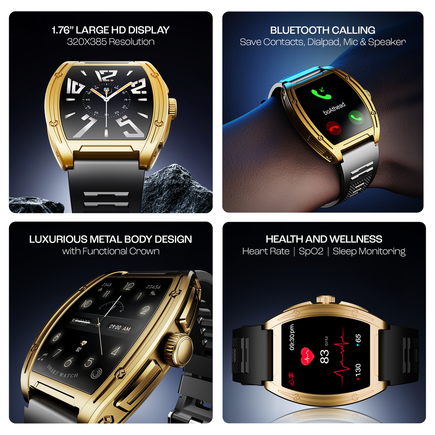 boAt Enigma Ascend | Smartwatch with 1.75" HD Display, Functional Crown, Luxurious Metal Body, 100+ Sports Modes