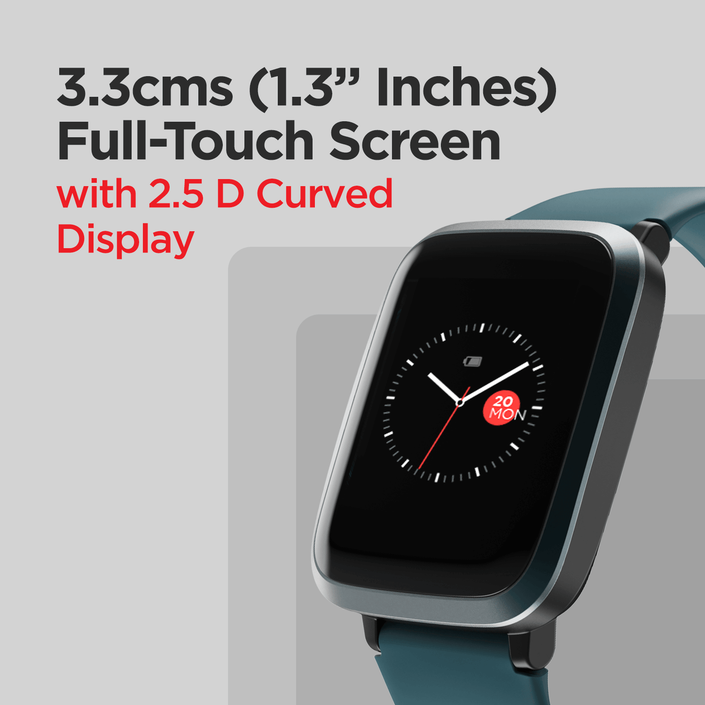 boAt Storm | Full-Touch 33mm (1.29") Curved Color Display, 5 ATM Water Resistance, Health Monitors and 8 Active Sports Mode