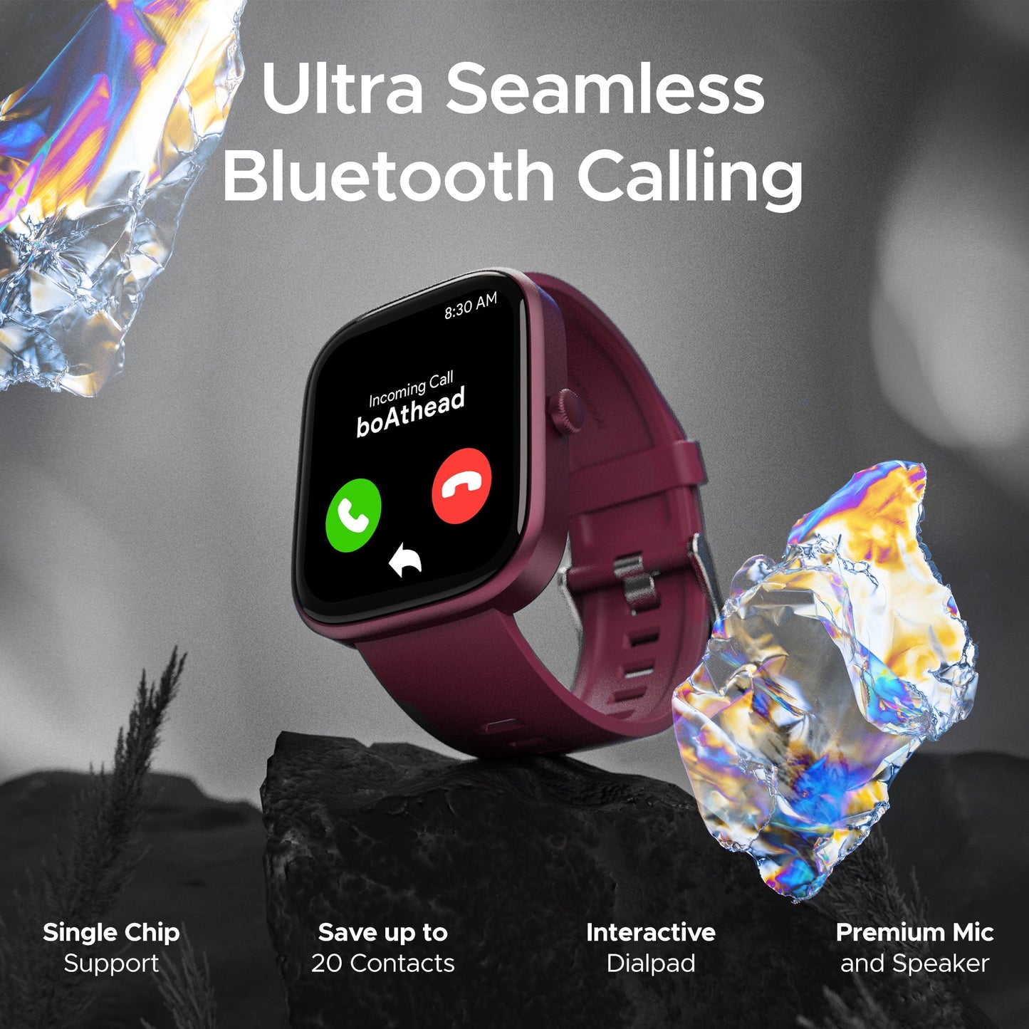 boAt Ultima Prism | Smartwatch with 1.96" (4.97cm) AMOLED Display, BT Calling, 700+ active modes, Watch Face Studio