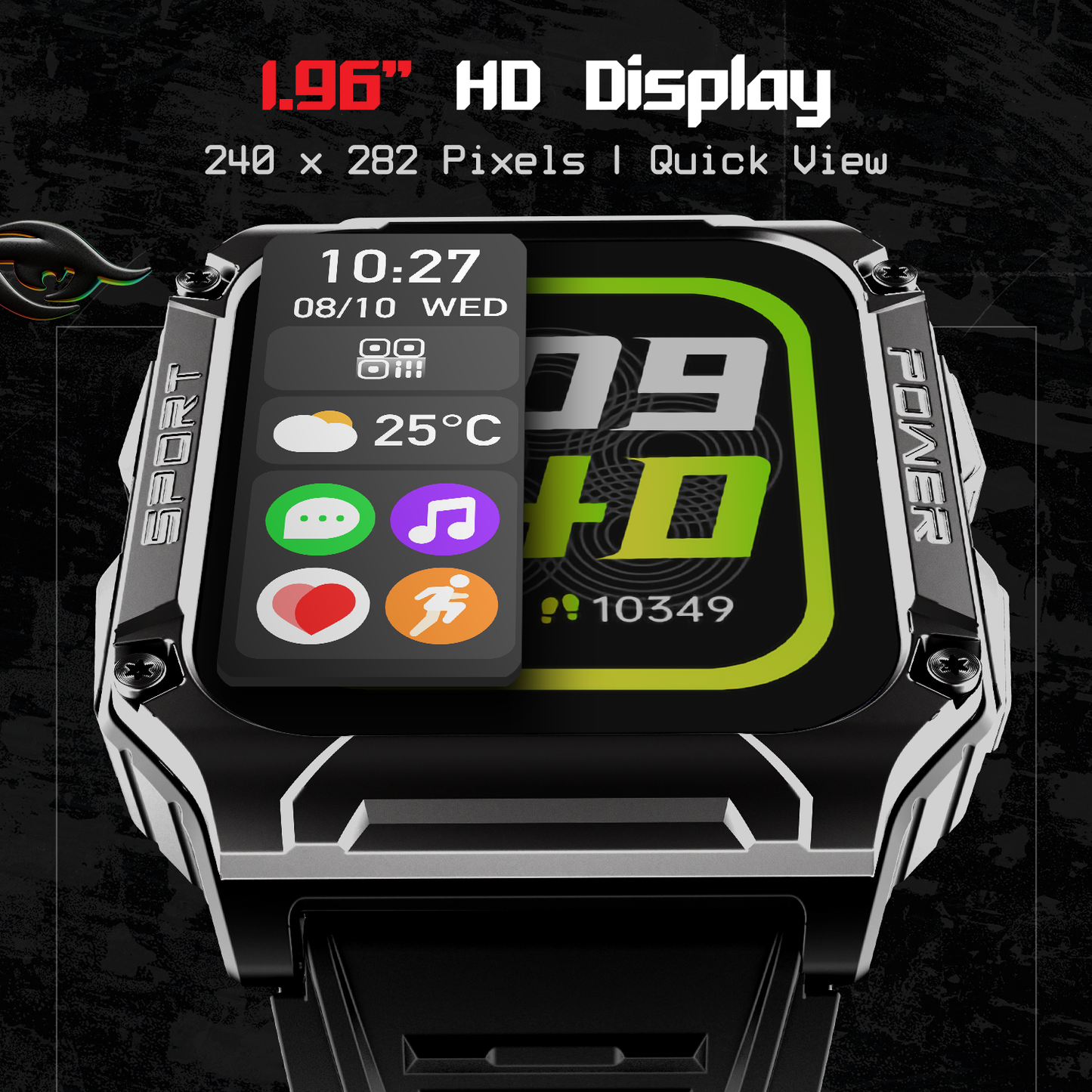 boAt Wave Armour 2 | Smartwatch with Bluetooth Calling, 1.96" (4.97cm) HD Display, 100+ Sports Mode, Up to 25 Days Battery