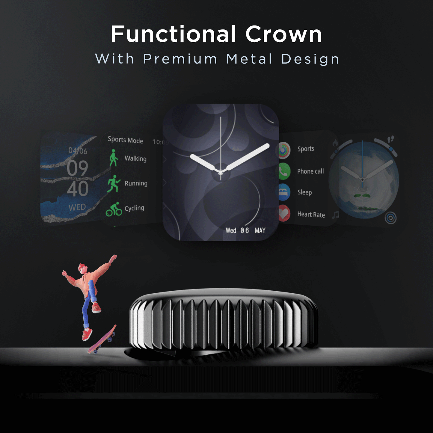 boAt Wave Edge | 1.85"(4.69cm) HD Edge to Edge Display Smartwatch, Bluetooth Calling, 100+ sports modes, IP68 Dust and Water Resistance