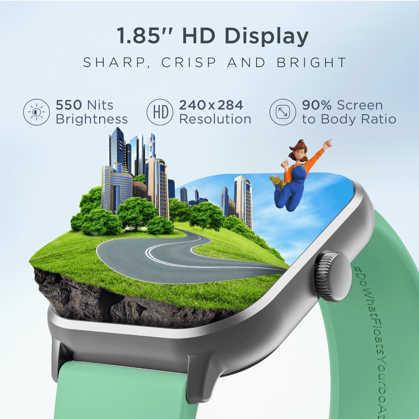 boAt Wave Edge | 1.85"(4.69cm) HD Edge to Edge Display Smartwatch, Bluetooth Calling, 100+ sports modes, IP68 Dust and Water Resistance