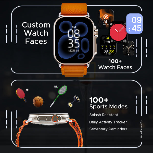 boAt Wave Elevate Pro | Smartwatch with 1.96" AMOLED Display, Premium Metal Body, Bluetooth Calling, IP67 Rating