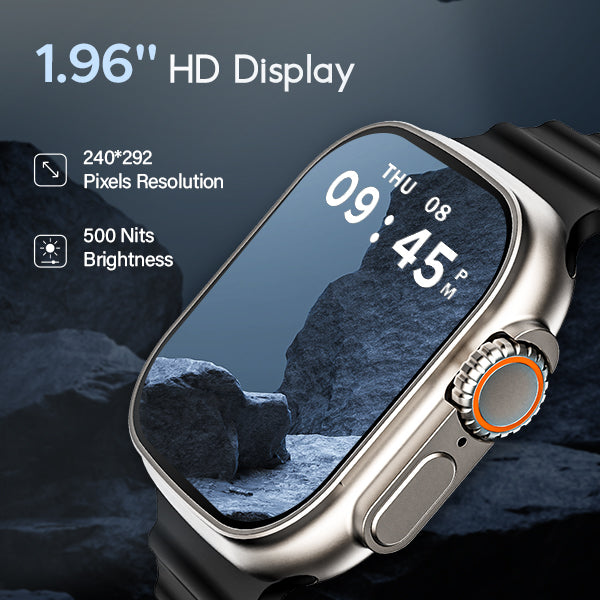 boAt Wave Genesis | Smartwatch with 1.96" (4.97cm) Big HD Display, BT Calling, Luxurious Metal Body, Functional Crown