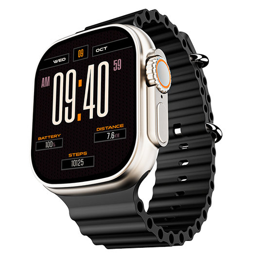 boAt Wave Genesis | Smartwatch with 1.96" (4.97cm) Big HD Display, BT Calling, Luxurious Metal Body, Functional Crown