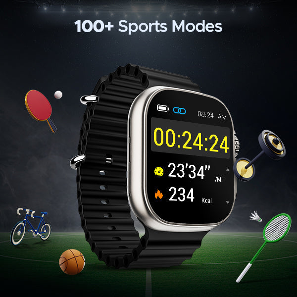 boAt Wave Genesis | Smartwatch with 1.96" (4.97cm) Big HD Display, BT Calling, Luxurious Metal Body, Functional Crown