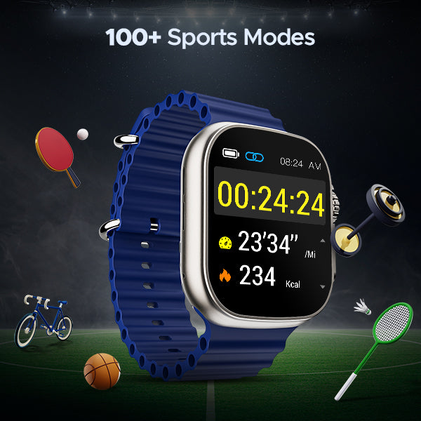 boAt Wave Genesis | Smartwatch with 1.96" (4.97cm) Big HD Display, BT Calling, Luxurious Metal Body, Functional Crown