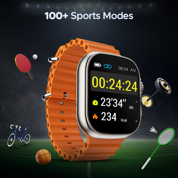 boAt Wave Genesis | Smartwatch with 1.96" (4.97cm) Big HD Display, BT Calling, Luxurious Metal Body, Functional Crown