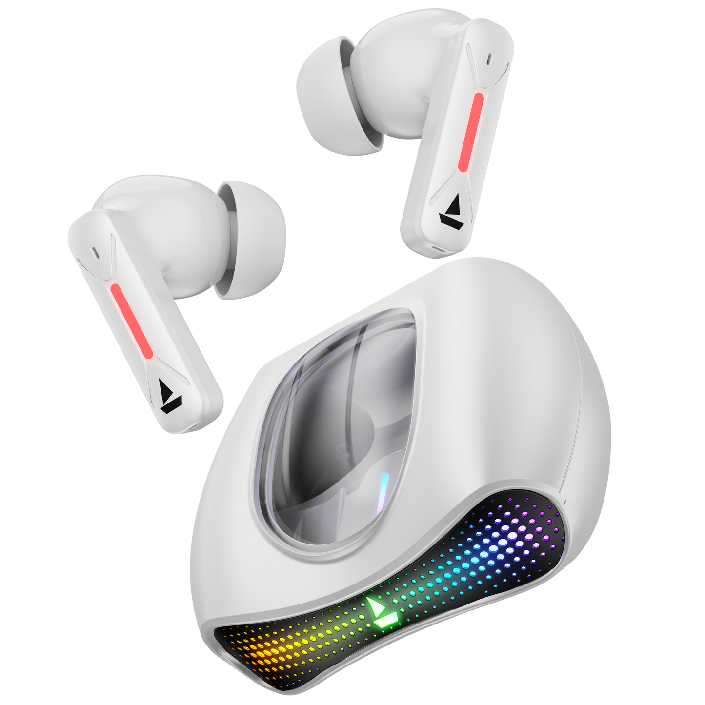 boAt Airdopes Drift | Wireless Earbdus Gaming Earbuds with 2x6mm Dual Drivers, Quad Mics with ENx™ and IWP™ Technology, LED Lights on Charging Case