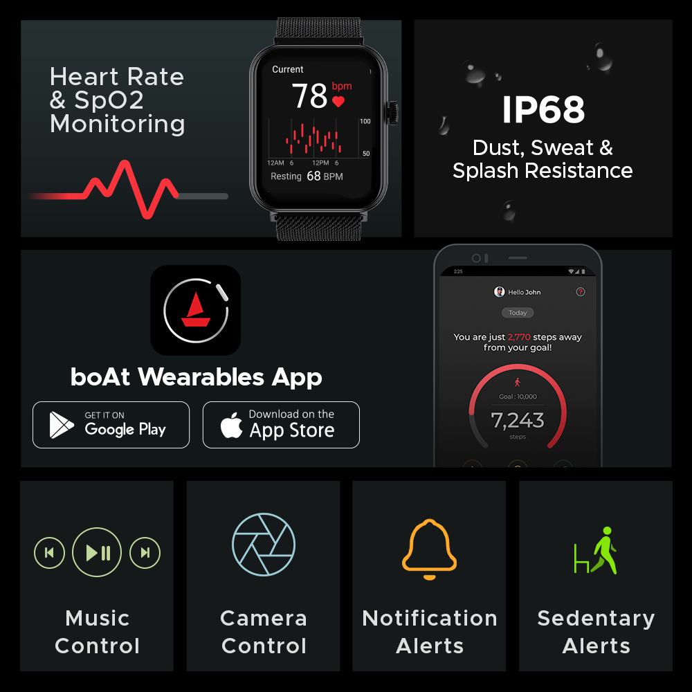 boAt Cosmos Plus | Smartwatch with 1.78" (4.52cm) AMOLED Display, BT Calling, 100+ Sports Modes, Heart Rate, SpO2