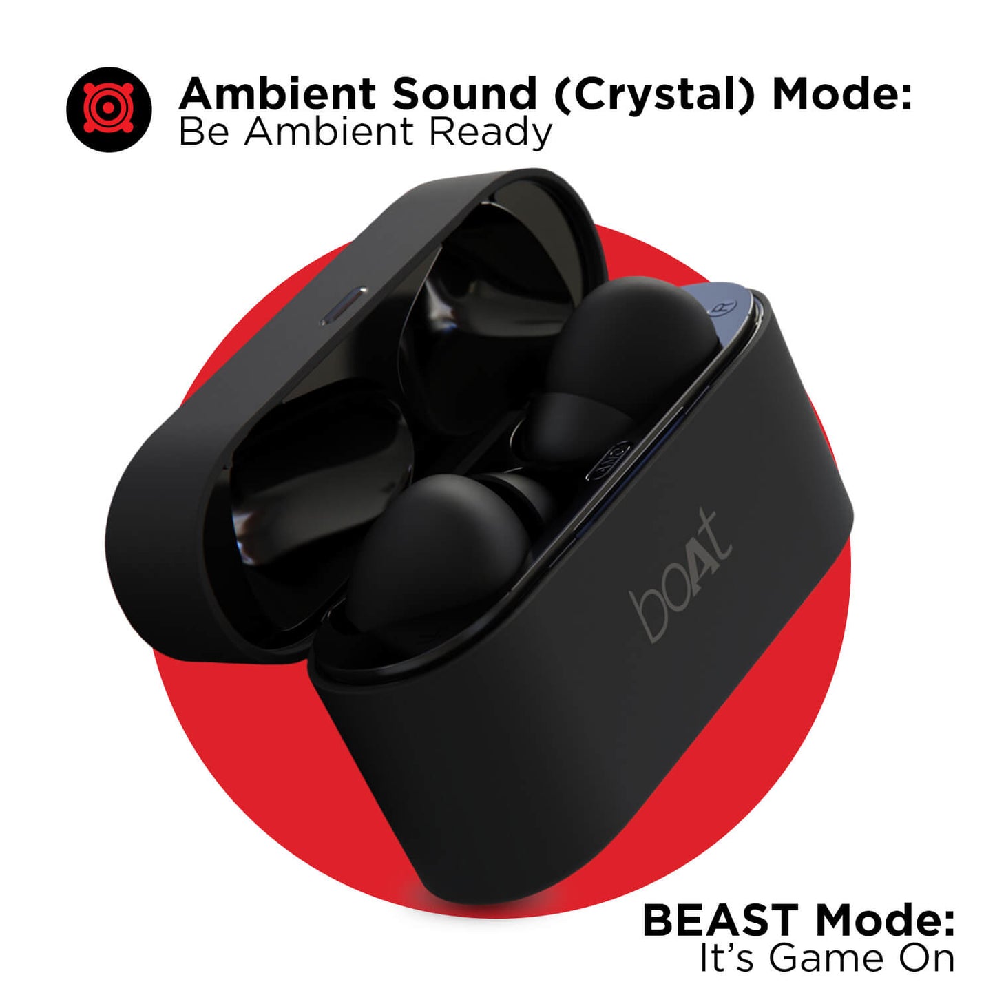 boAt Airdopes 701 ANC | Wireless Earbuds with 9mm drivers, BEAST™ Mode for Gamers, Noise Cancellation & 550 mAh Charging Case