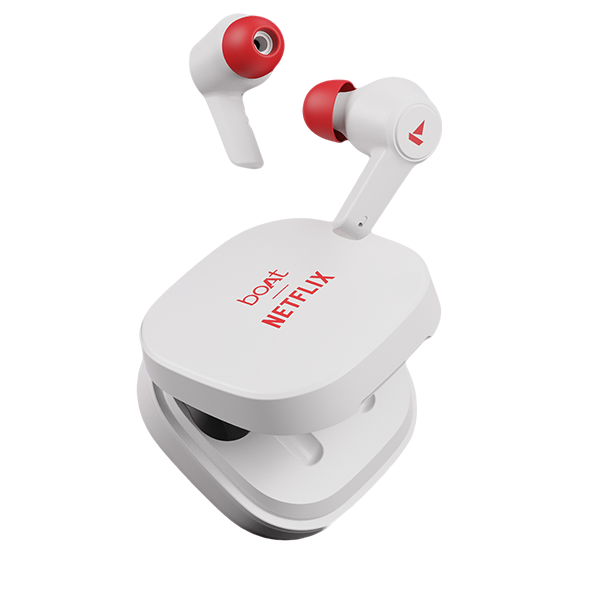 boAt Airdopes 411 ANC | Netflix Stream Edition Earbuds, Active Noise Cancellation, ENx™️ Technology, Gesture Controls